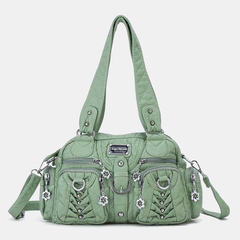 Angel Kiss Damskie Pu Leather Multi-carry Solid Color Moda Casual Torba Na Ramię Torba Przez Ramię Torebka