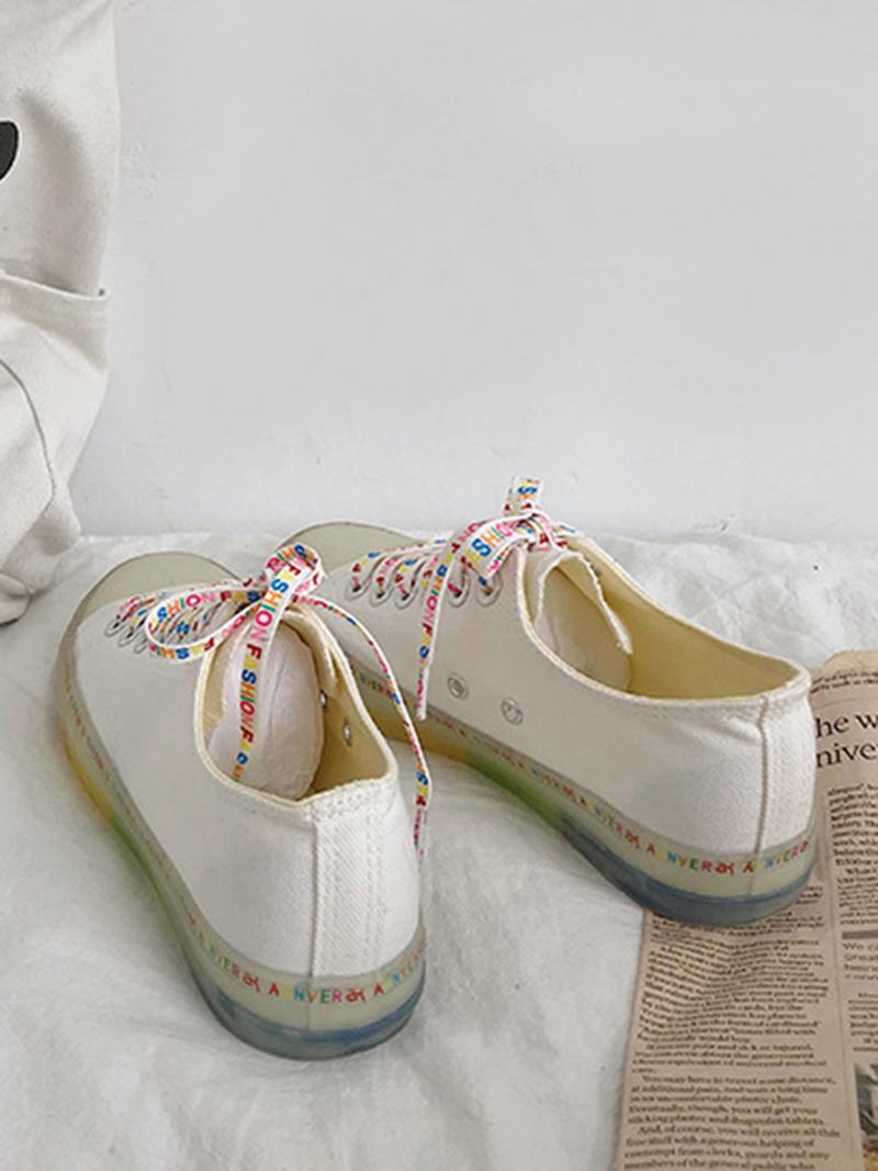 Kobiety Canvas Low Top Rainbow Sole Casual Student Flats