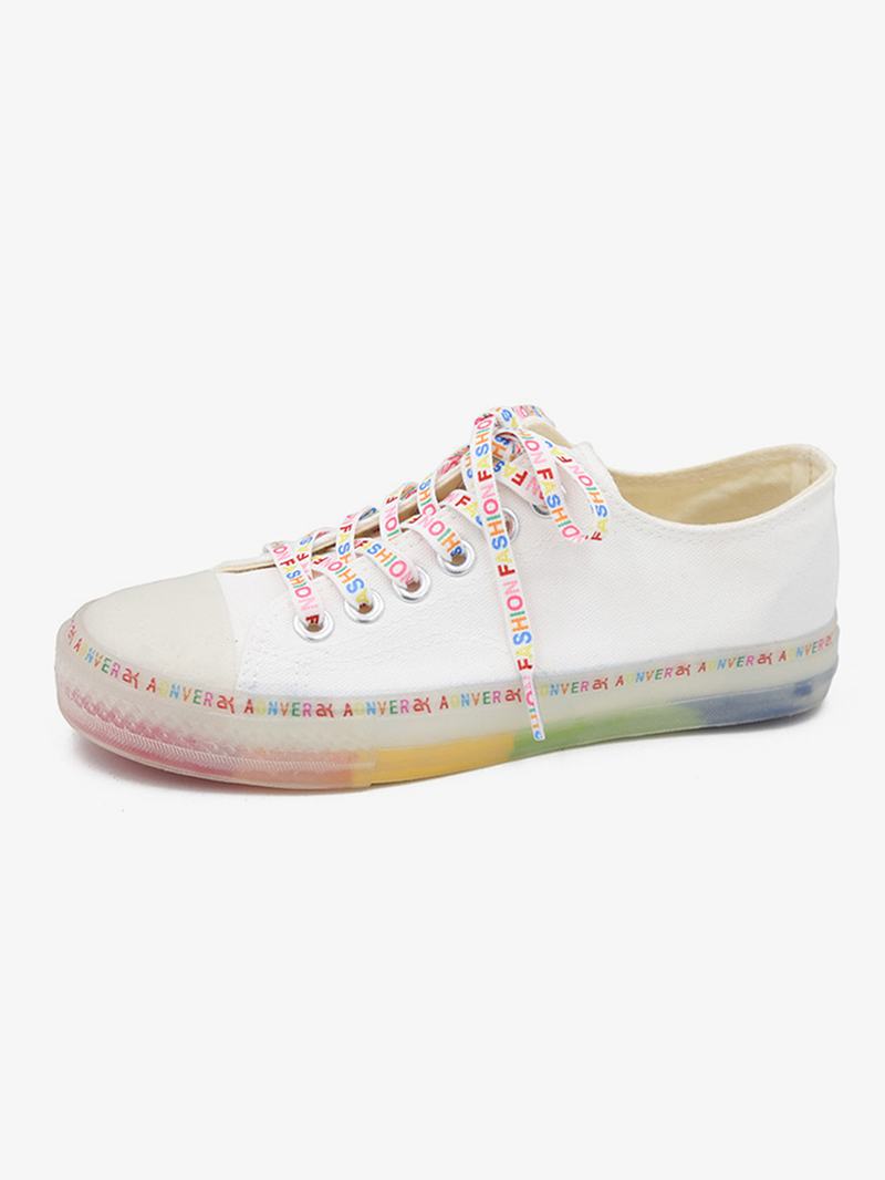 Kobiety Canvas Low Top Rainbow Sole Casual Student Flats