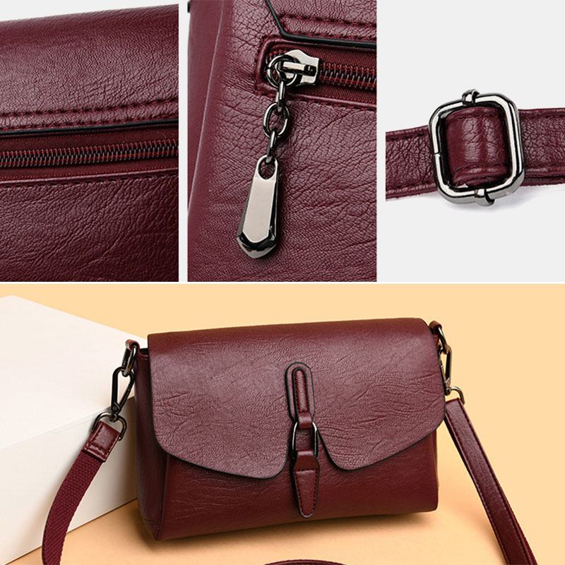 Kobiety Retro Faux Leather Wodoodporna Magnetyczna Torba Na Ramię 6.5 Cala Torba Na Telefon Crossbody