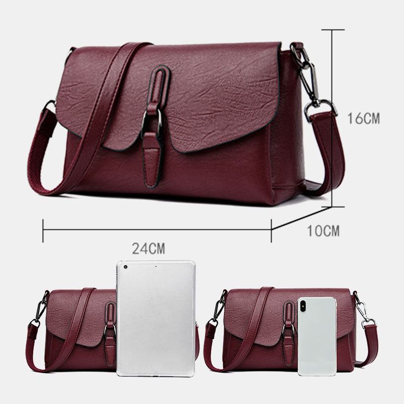 Kobiety Retro Faux Leather Wodoodporna Magnetyczna Torba Na Ramię 6.5 Cala Torba Na Telefon Crossbody