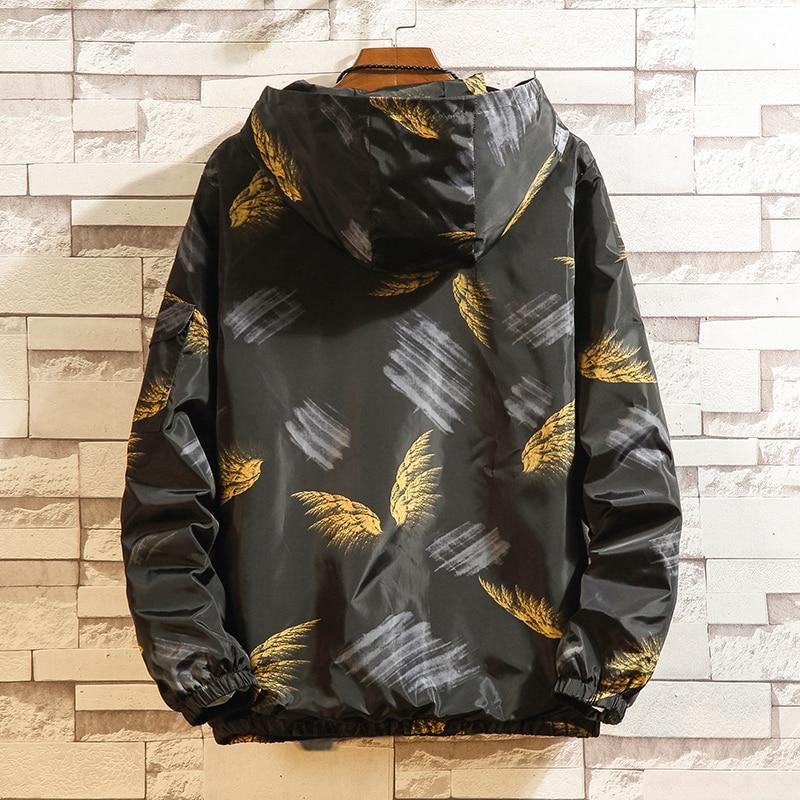 Kurtki Męska Kurtka Z Kapturem Moda Hip Hop Streetwear Bomber Jacket Mężczyzna College Student Wiatrówka Męski Płaszcz