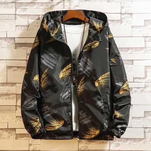 Kurtki Męska Kurtka Z Kapturem Moda Hip Hop Streetwear Bomber Jacket Mężczyzna College Student Wiatrówka Męski Płaszcz