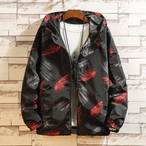 Kurtki Męska Kurtka Z Kapturem Moda Hip Hop Streetwear Bomber Jacket Mężczyzna College Student Wiatrówka Męski Płaszcz