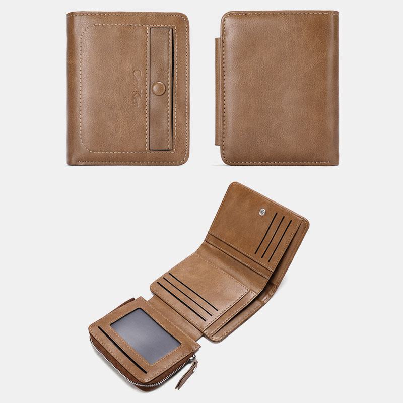 Męskie Retro Zipper Wallet Holder Posiadacz Karty Worek Na Monety