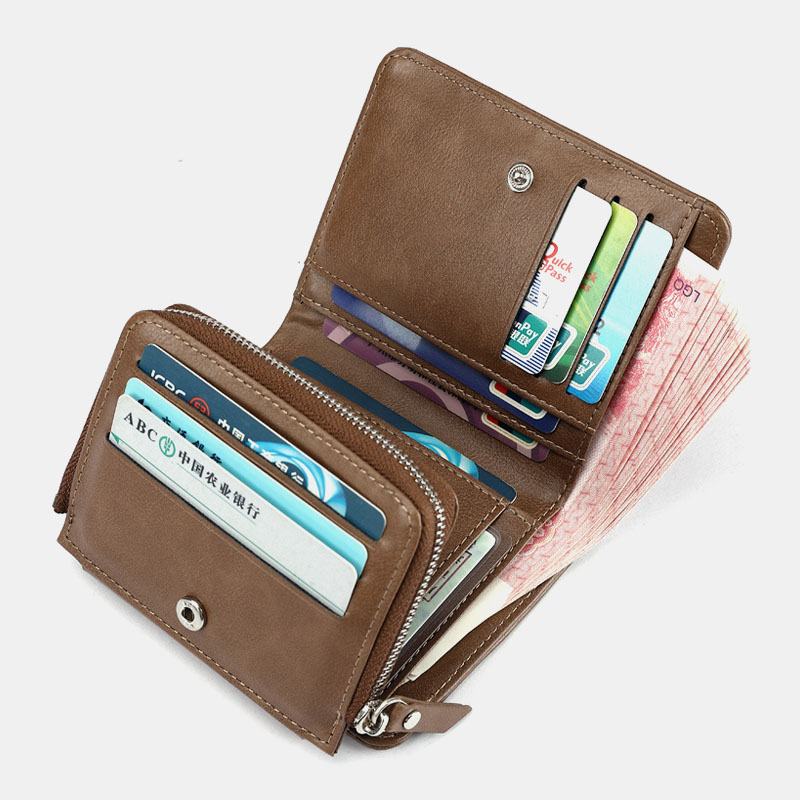 Męskie Retro Zipper Wallet Holder Posiadacz Karty Worek Na Monety