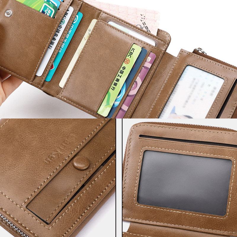 Męskie Retro Zipper Wallet Holder Posiadacz Karty Worek Na Monety