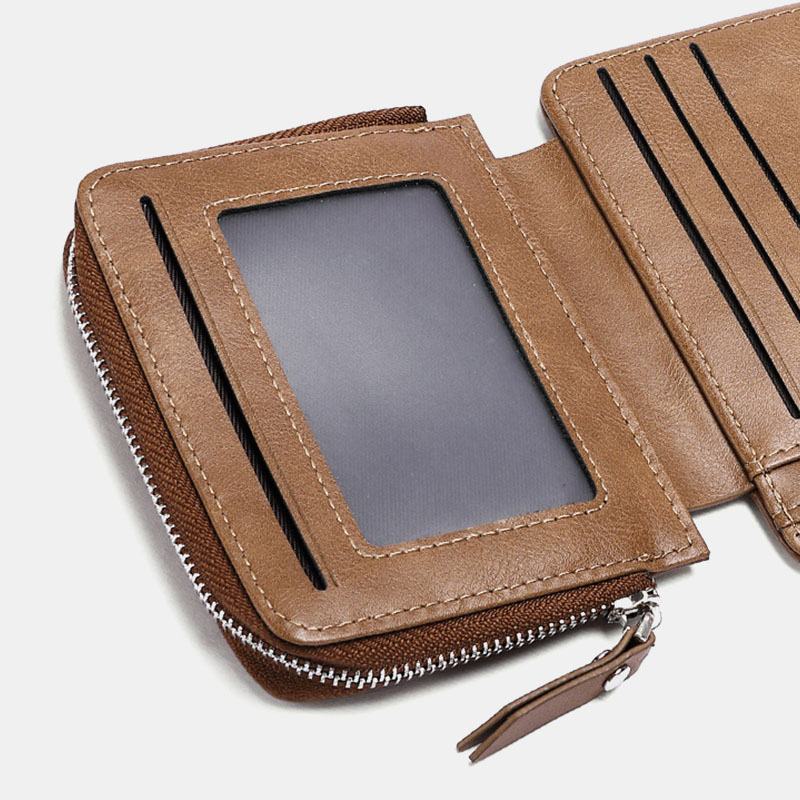 Męskie Retro Zipper Wallet Holder Posiadacz Karty Worek Na Monety