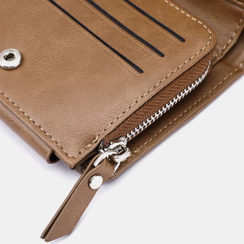 Męskie Retro Zipper Wallet Holder Posiadacz Karty Worek Na Monety