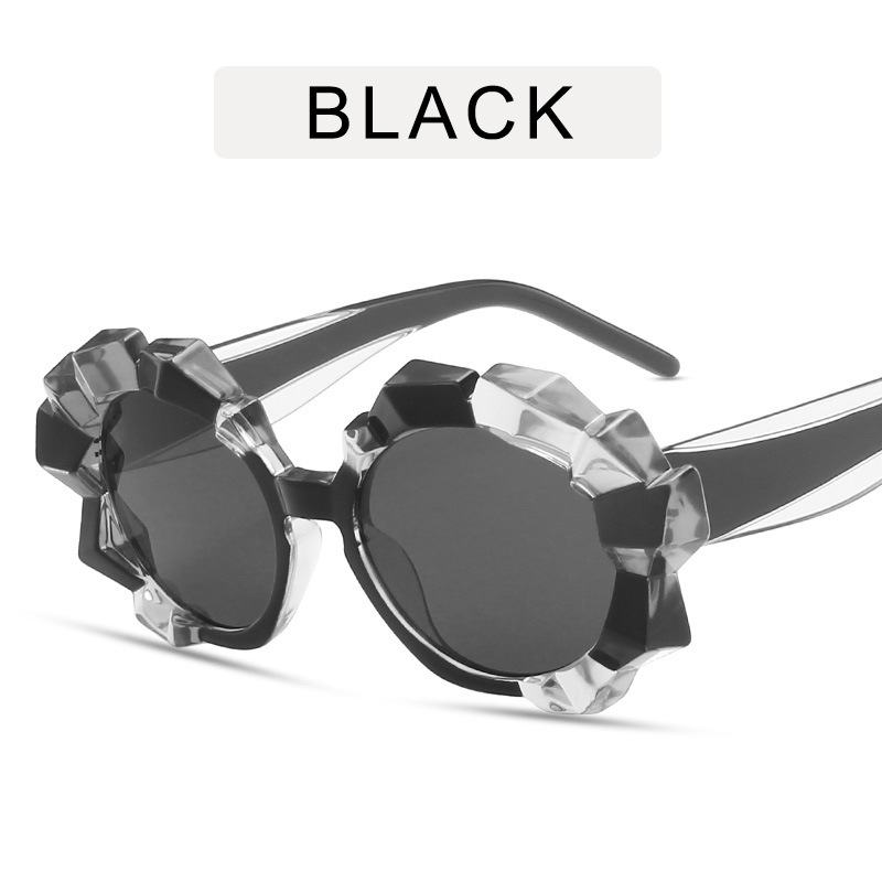 Moda Unikalne Nieregularne Okrągłe Okulary Przeciwsłoneczne Kobieta W Stylu Vintage Rhinestone Okulary Odcienie Uv400 Trendy Męskie Kolorowe Okulary Przeciwsłoneczne