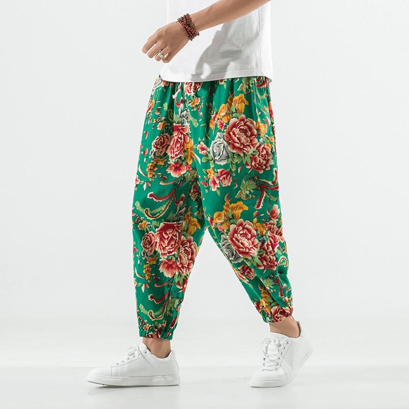 Oddychające Bawełniane I Lniane Spodnie Typu Casual Plus Size Harem Pants