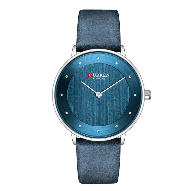 Ultra Thin Dial Case Casual Style Zegarek Kwarcowy Skórzany Pasek Business Damskie Watch