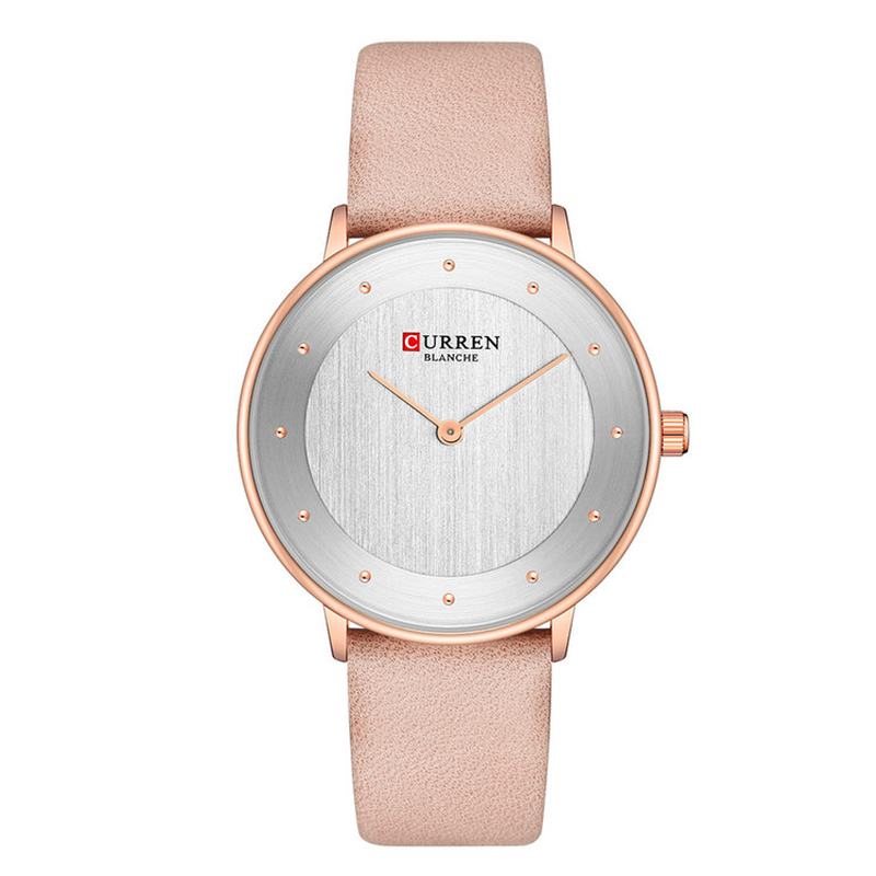 Ultra Thin Dial Case Casual Style Zegarek Kwarcowy Skórzany Pasek Business Damskie Watch