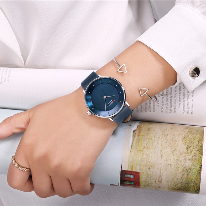 Ultra Thin Dial Case Casual Style Zegarek Kwarcowy Skórzany Pasek Business Damskie Watch